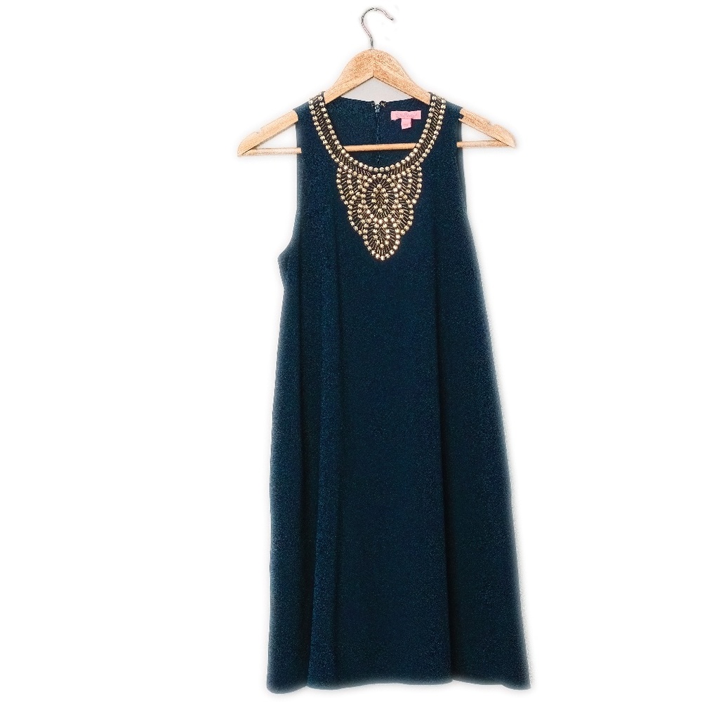 Lilly Pulitzer Navy Trapeze Dress Size Small
